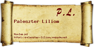 Paleszter Liliom névjegykártya